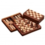 BG - Schach-Backgammon-Dame-Set - magnetisch - Feld 18 mm 242170