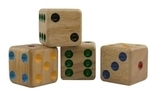 Philos Holzw&uuml;rfel - 4er Set - Samena-Holz - 40 mm - W6 242717