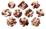 Denk- und Knobelspiele Holzpuzzle-Sortiment - 10 Puzzle - Denkspiel -...