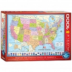 eurographics Puzzle - Karte der Vereinigten Staaten von Amerika - 1000 Teile 300841