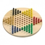 Philos Halma Spiel - rund - Eschenholz - mit farbigen Spielsteinen 242418