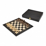 Philos Schachset schwarz - Turnier - Feld 50 mm - mit Holzkassette f&uuml;r...