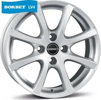 Borbet LV4 55443100464,0CS, Borbet Lv4 Crystal Silver 5.5x14 ET 43 4/100 Alufelge