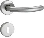 HERMAT Dr&uuml;ckergarnitur mit Rosetten BASIC 04 1804/2036.K, Edelstahl, Lochung: