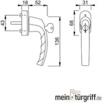 Hoppe Fenstergriff Griff Atlanta Secustik 32-42 F9 0530S/US952 abschlie&szlig;bar
