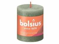 Bolsius Rustik Stumpenkerze 80/68 mm - Olivgrün (Frische Olive) - Brenndauer...