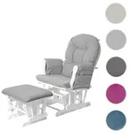 Relaxsessel HWC-C76, Schaukelstuhl Sessel Schwingstuhl mit Hocker ~...