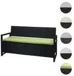 Poly-Rattan 3er Sitzbank HWC-F39, Gartenbank Truhenbank, Staufach Aufbewahrung