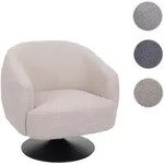 Lounge-Sessel HWC-J76, Cocktailsessel Sessel drehbar, Boucl&eacute; Stoff Metall ~