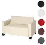 2er Sofa Couch Lyon Loungesofa Kunstleder ~ creme
