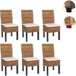 6er-Set Esszimmerstuhl Korbstuhl M69 Stuhl BALI Bananengeflecht ~ dunkel, mit...