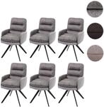 Mendler 6er-Set Esszimmerstuhl HWC-G66, K&uuml;chenstuhl Stuhl, drehbar Auto-Position MVG