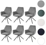 Mendler 6er-Set Esszimmerstuhl HWC-G67, K&uuml;chenstuhl Stuhl Armlehne, drehbar