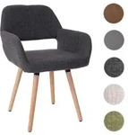 Esszimmerstuhl HWC-A50 II, Stuhl K&uuml;chenstuhl, Retro 50er Jahre Design ~ Textil,