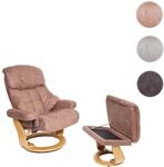 MCA Relaxsessel Calgary XXL, TV-Sessel Hocker, 180kg belastbar Stoff/Textil ~ braun,