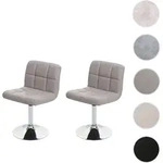 2er-Set Esszimmerstuhl Drehstuhl Stuhl Kavala Kunstleder Chrom ~ taupe-grau