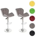 2er-Set Barhocker HWC-A92, Barstuhl Tresenhocker, h&ouml;henverstellbar Kunstleder ~