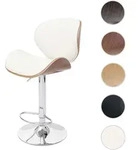 Barhocker Foxrock, Barstuhl, Holz Bugholz Retro-Design ~ Walnuss-Optik,...