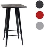 Mendler Stehtisch HWC-A73 inkl. Holz-Tischplatte, Bistrotisch Bartisch, Metall