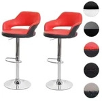 2er-Set Barhocker HWC-F16, Barstuhl Tresenhocker Drehhocker, mit Lehne...