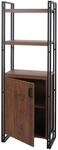 Mendler B&uuml;cherregal HWC-A27, Regal Standregal Wohnregal, Staufach mit T&uuml;r...