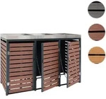 XL 2er-/4er-M&uuml;lltonnenverkleidung HWC-K14, M&uuml;lltonnenbox Pflanzkasten,