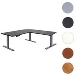 Eck-Schreibtisch HWC-D40, Computertisch elektrisch h&ouml;henverstellbar 178x178cm...
