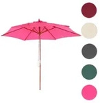 Sonnenschirm Florida, Gartenschirm Marktschirm, &Oslash; 3m Polyester/Holz ~ pink