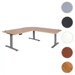 Eck-Schreibtisch HWC-D40, Computertisch elektrisch h&ouml;henverstellbar 178x178cm...