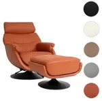 Relaxsessel mit Hocker HWC-K99, Fernsehsessel Sessel, Wippfunktion drehbar,...