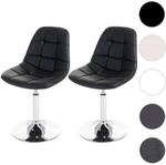 Mendler 2er-Set Esszimmerstuhl HWC-A60, Drehstuhl Stuhl, Chrom ~...
