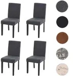 4er-Set Esszimmerstuhl Stuhl K&uuml;chenstuhl Littau ~ Textil, anthrazitgrau, dunkle