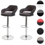 2er-Set Barhocker HWC-F16, Barstuhl Tresenhocker Drehhocker, mit Lehne...