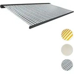Elektrische Kassettenmarkise T122, Markise Vollkassette 4x3m ~ Polyester Grau/Wei&szlig;,