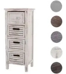 Kommode T18, Schubladenschrank Schrank, 4 Schubladen, 74x30x25cm Shabby-Look...