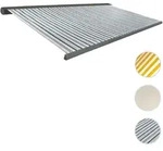 Elektrische Kassettenmarkise T122, Markise Vollkassette 4x3m ~ Polyester Grau/Wei&szlig;,