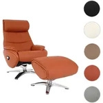 Relaxsessel mit Hocker HWC-K98, Fernsehsessel Sessel, Liegefunktion drehbar, Metall