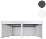Mendler Pergola HWC-L46 mit 6x Seitenwand, Gartenpavillon Lamellen-Pavillon Rollo,