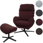 Relaxsessel + Hocker HWC-L12, Fernsehsessel Sessel Schaukelstuhl Wippfunktion,