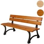 Mendler Gartenbank HWC-O20, Sitzbank Parkbank Holzbank 3-Sitzer, Gusseisen Holz