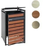 1er M&uuml;lltonnenverkleidung HWC-J81, M&uuml;lltonnenbox, erweiterbar, Metall 32kg,
