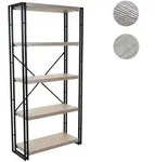 B&uuml;cherregal HWC-A27, Standregal Wohnregal, 165x80cm 3D-Struktur 5 Ebenen ~