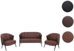 Mendler Wohnzimmer-Set HWC-P30, 2er-Sofa 2x Sessel, Vintage Retro Industrial...