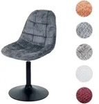 Esszimmerstuhl HWC-A60, K&uuml;chenstuhl Stuhl Drehstuhl, Stahl FSC&reg; Stoff/Textil