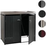 Mendler 2er-M&uuml;lltonnenverkleidung HWC-O67, M&uuml;lltonnenbox mit Pflanzkasten, Metall