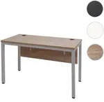 Schreibtisch HWC-E94, B&uuml;rotisch Computertisch 120x60cm ~ natur-wei&szlig;