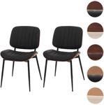 Mendler 2er-Set Esszimmerstuhl HWC-O44, K&uuml;chenstuhl Stuhl, Bugholz Kunstleder