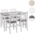 Mendler Esszimmer-Set HWC-F77, Sitzgruppe Esszimmergruppe, Massiv-Holz Landhaus...
