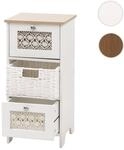 Kommode HWC-O75, Schubladenschrank, 3 Schubf&auml;cher Korbschubladen Holz Melamin