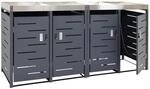 Mendler 4er-M&uuml;lltonnenverkleidung HWC-H40b, M&uuml;lltonnenbox, Pflanzkasten